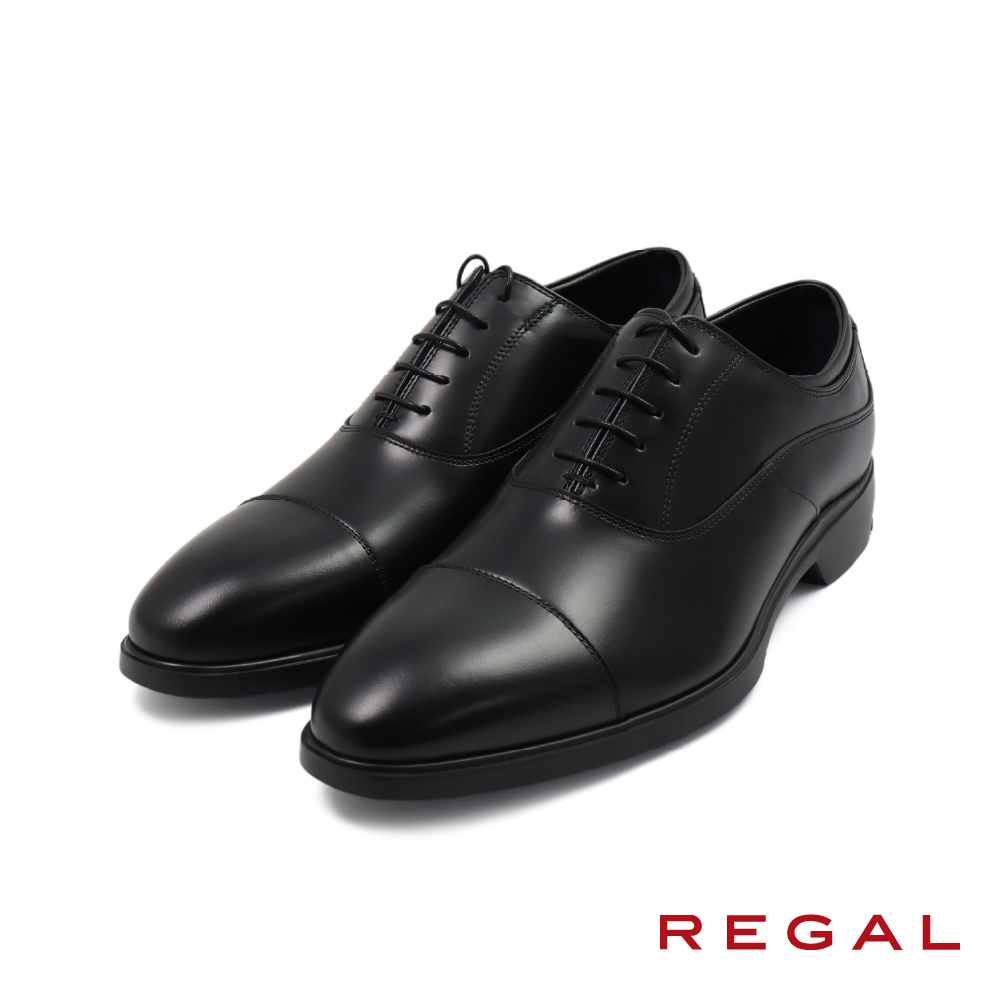 【REGAL】日本質感素面橫飾綁帶牛津鞋 黑色(V285-BL)