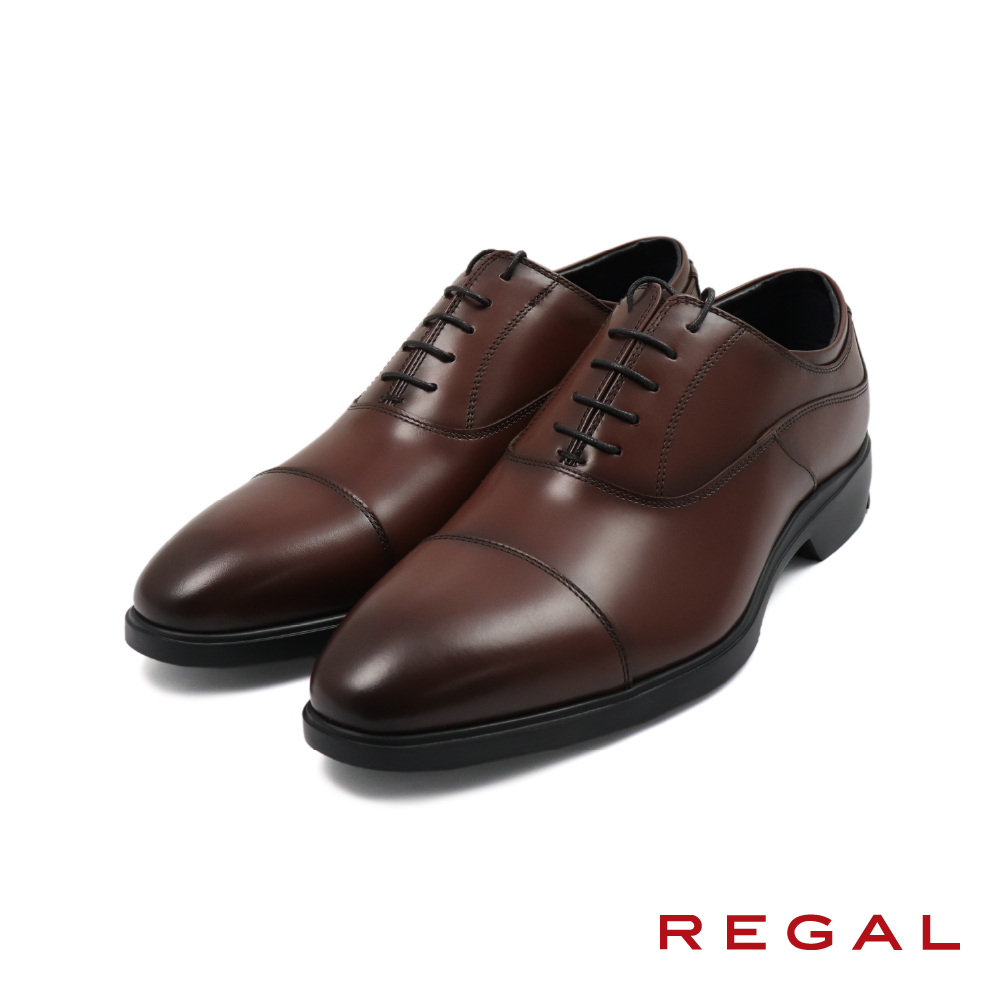 【REGAL】日本質感素面橫飾綁帶牛津鞋 深棕色(V285-DBR)