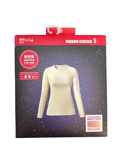 日本 Uniqlo 女裝 HEATTECH ULTRA WARM超極暖圓領T恤(長袖) -01 OFF WHITE S (JN1021)_0