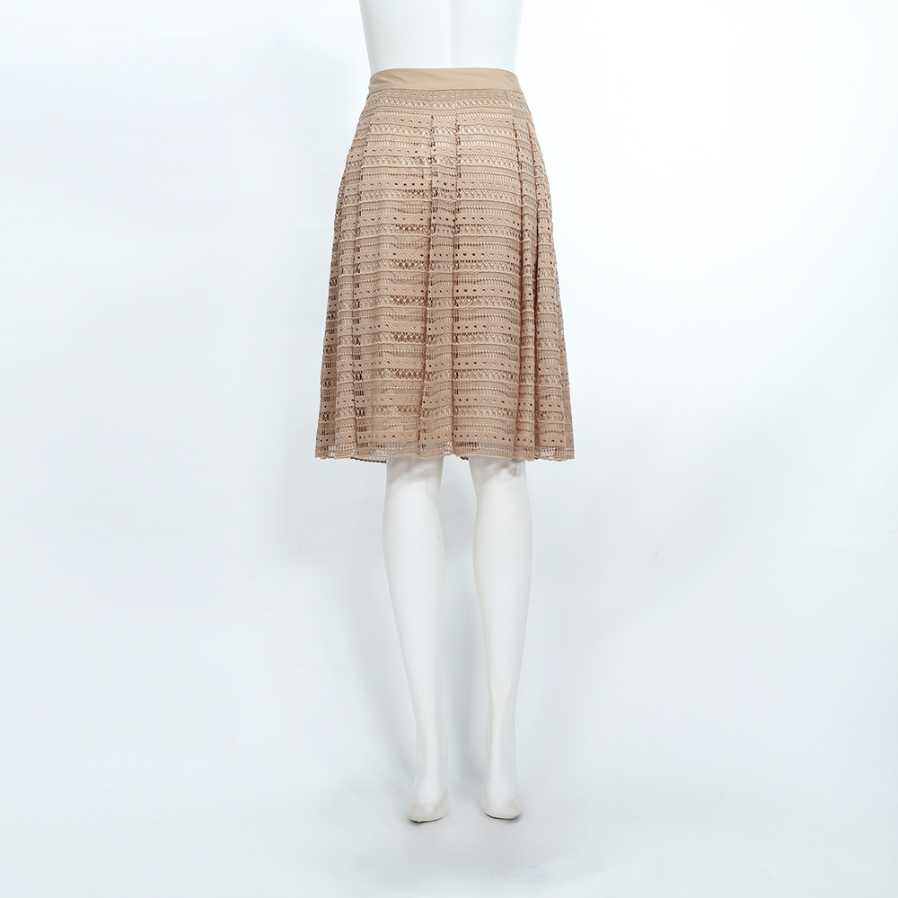 ILEY伊蕾 縷空蕾絲中長裙(卡其；M-XL)_4