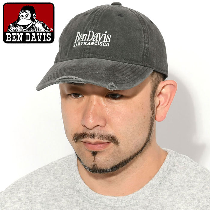 BEN DAVIS BDW-8705-01 LONG BRIM DAMEGE CAP 老帽 棒球帽 (水洗黑色)_3