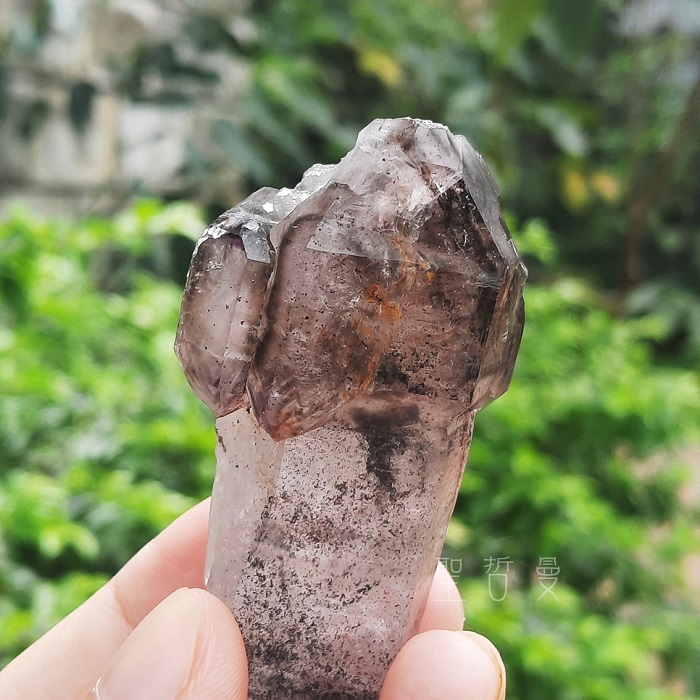 土桑展精選-辛巴威煙紫晶雙尖25-5號 Amethyst ~平衡、保護、淨化和增強能量_1