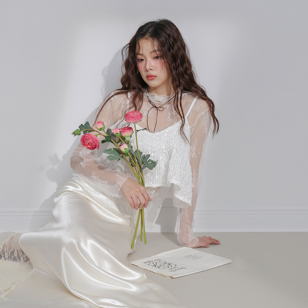 小香風緹花細肩背心-白【KT224437】_0