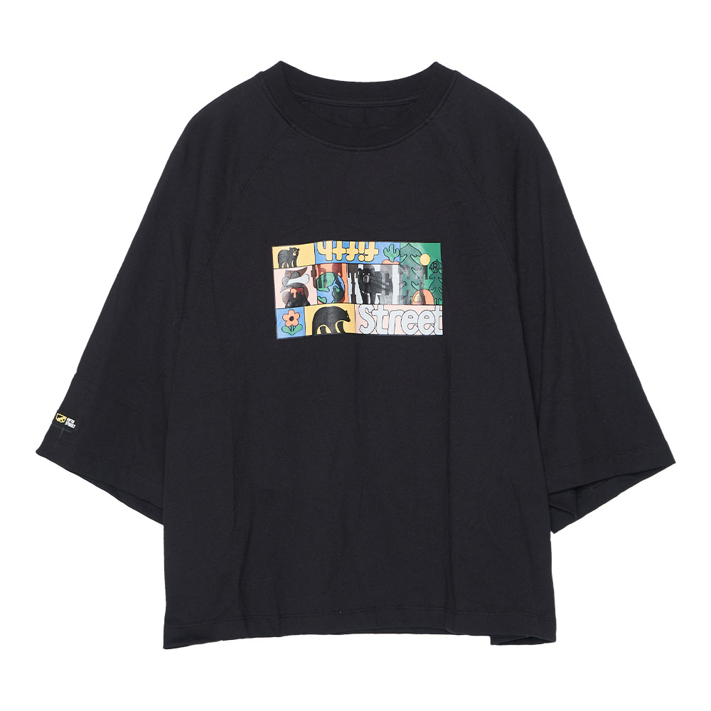 5th STREET｜女裝｜LOGO熱轉印寬版短袖T恤｜黑色