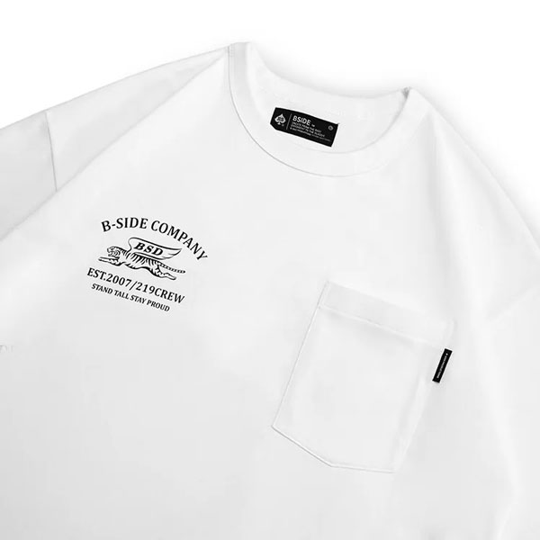 B-SIDE FLYING TIGER WIDE POCKET TEE 飛虎圖文 口袋 短T (白色)_2