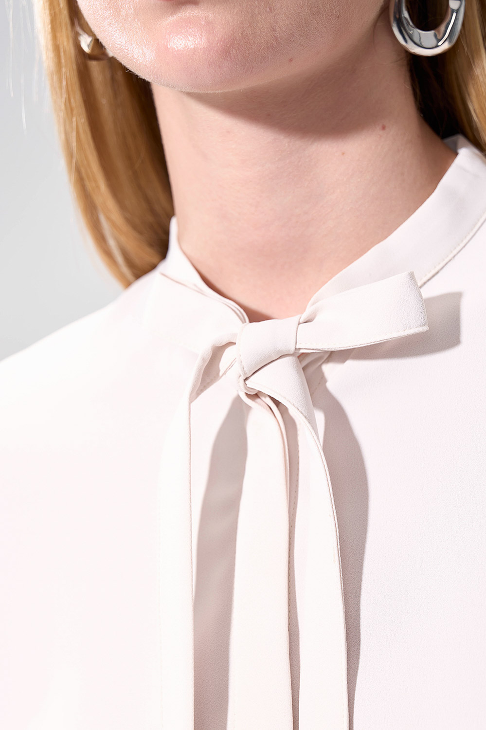 SST&C Cream Stand Collar Tie Long Sleeve Top | 01082504009_2