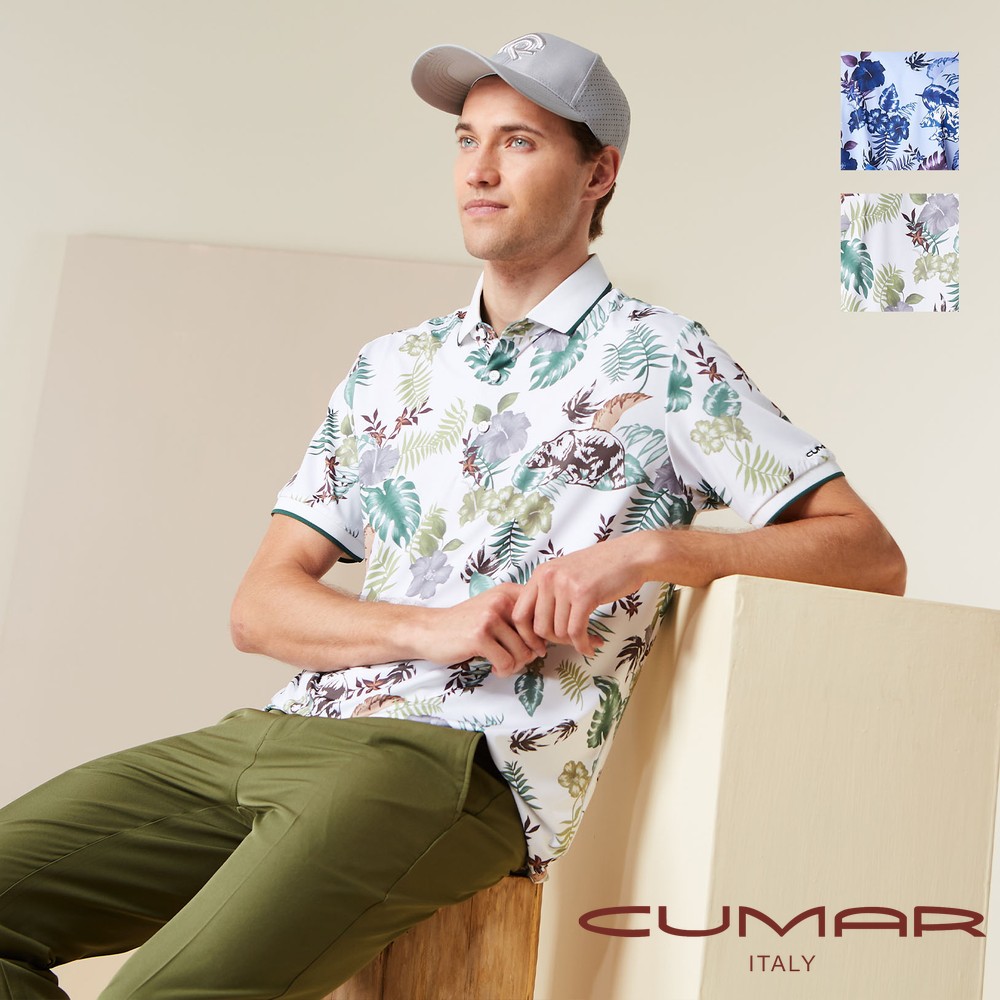 CUMAR 男裝短袖羅紋領印花吸濕排汗POLO衫(HiCool) / 258211