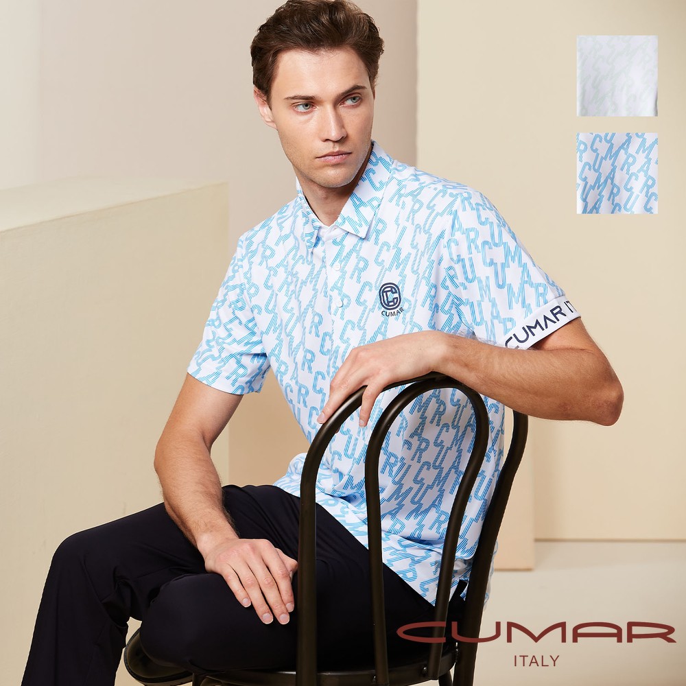 CUMAR 男裝短袖本布領印花吸濕排汗POLO衫(HiCool) / 258214