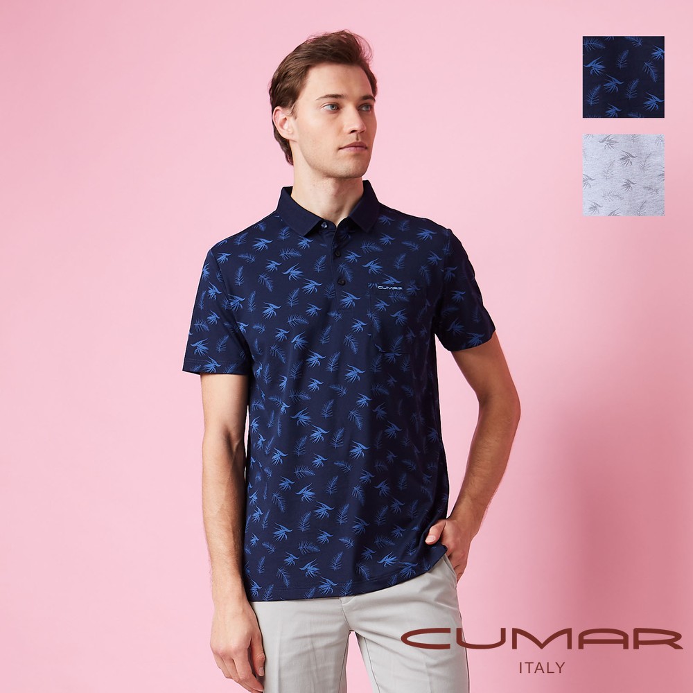 CUMAR 男裝短袖羅紋領印花POLO衫 / 258240