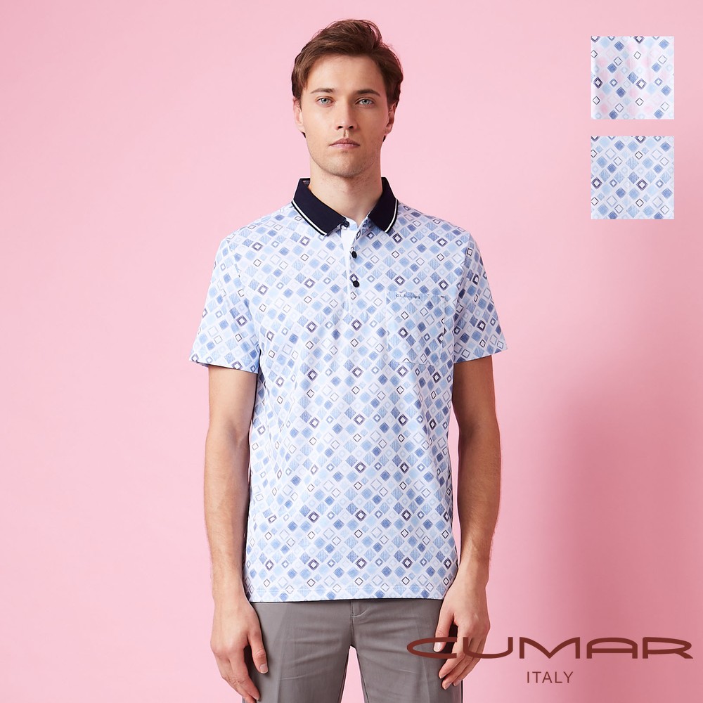CUMAR 男裝短袖羅紋領印花POLO衫 / 258241