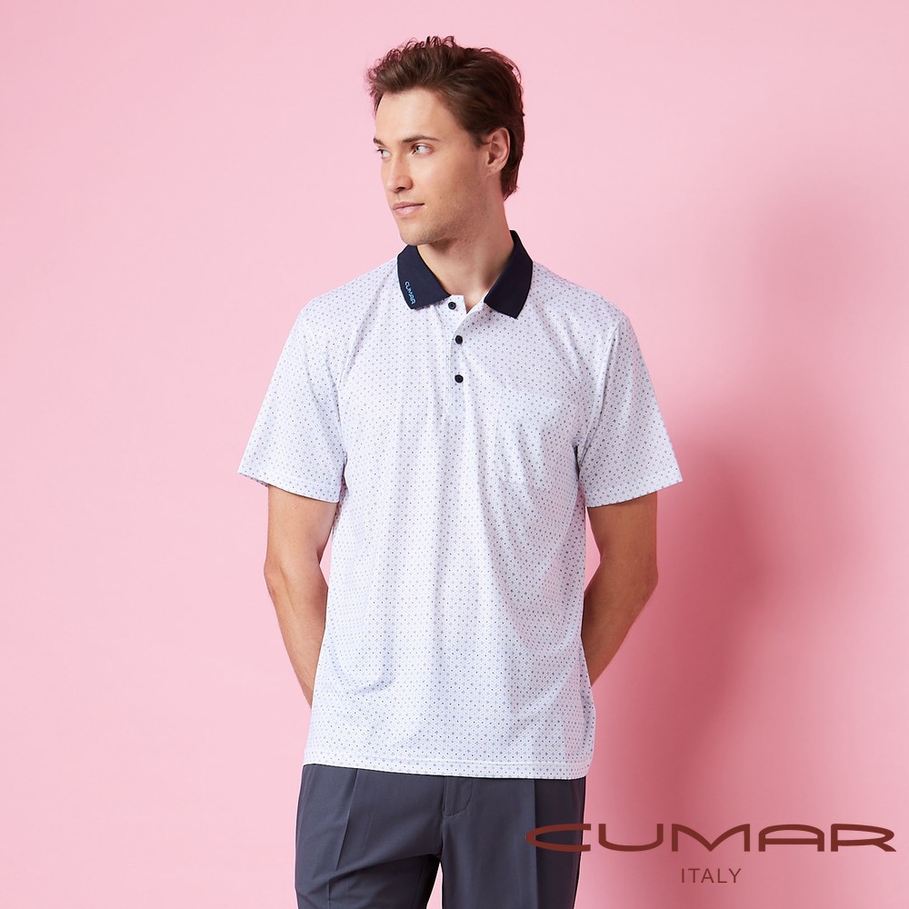 CUMAR 男裝短袖羅紋領印花POLO衫 / 258244