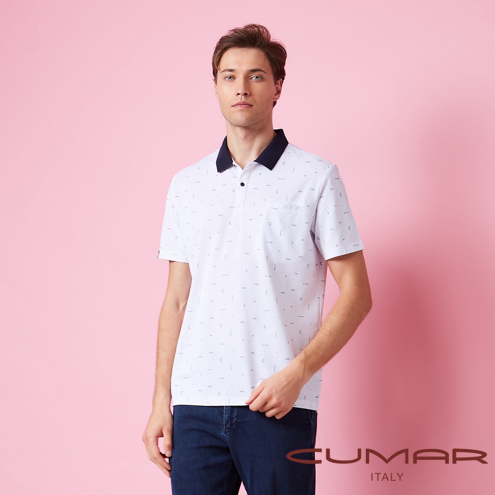 CUMAR 男裝短袖羅紋領印花POLO衫 / 258253