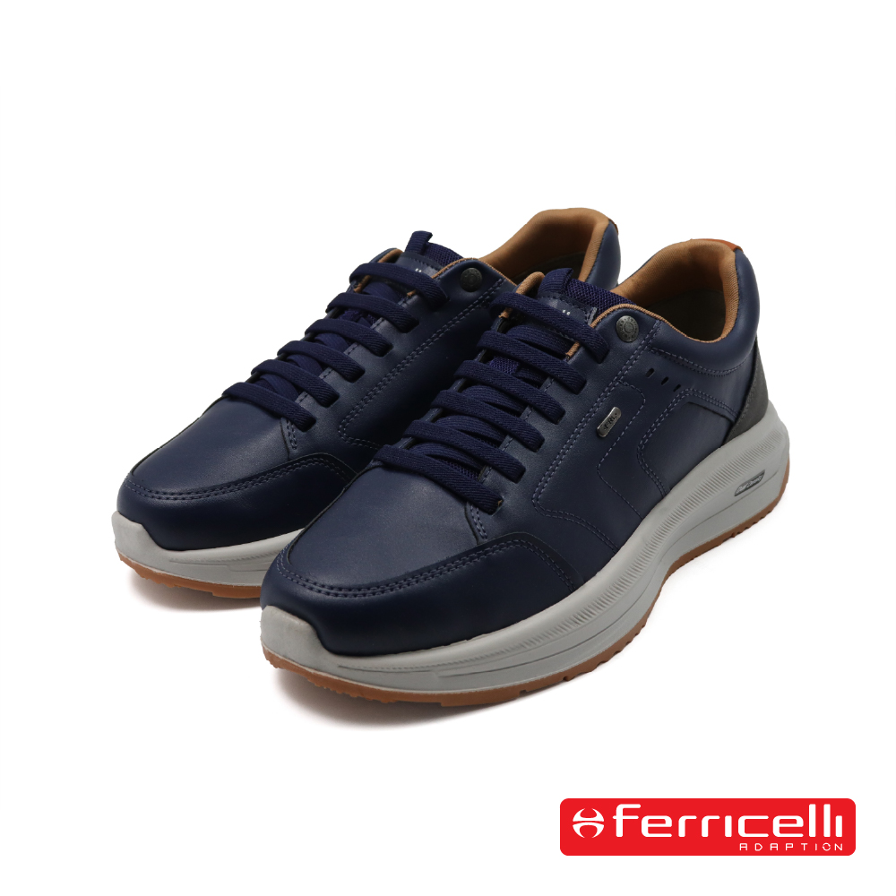 【Ferricelli】巴西原廠雙密度抗震緩衝綁帶休閒鞋 海軍藍(F61220-BLU)