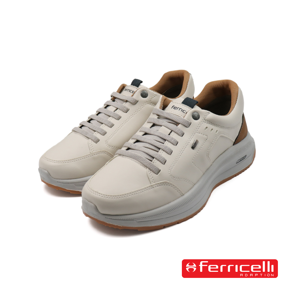 【Ferricelli】巴西原廠雙密度抗震緩衝綁帶休閒鞋 米棕色(F61220-OWH)
