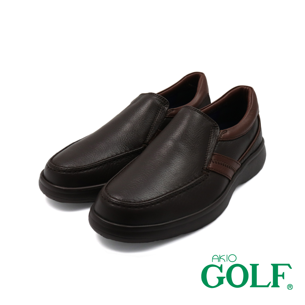 【AKIO GOLF】日本原廠超輕量紓壓抗震撞色懶人休閒鞋 深棕色(GF2281-DBR)