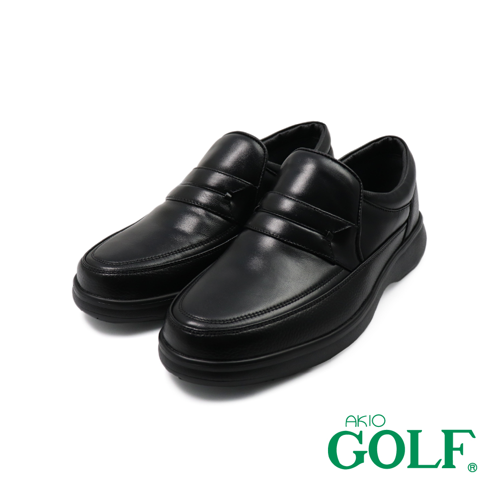 【AKIO GOLF】日本原廠超輕量氣墊商務便士樂福鞋 黑色(GF3401-BL)