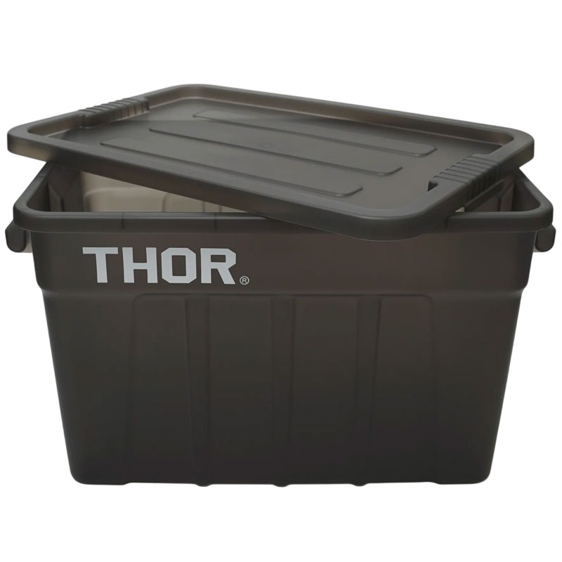 🟠台灣代理🟠 THOR LARGE TOTES WITH LID 75L 多功能層疊 方形 收納箱 (透黑色)_1