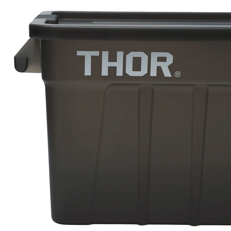 🟠台灣代理🟠 THOR LARGE TOTES WITH LID 75L 多功能層疊 方形 收納箱 (透黑色)_3