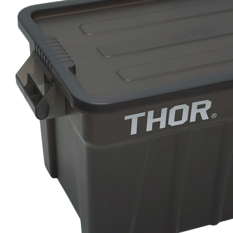 🟠台灣代理🟠 THOR LARGE TOTES WITH LID 75L 多功能層疊 方形 收納箱 (透黑色)_4