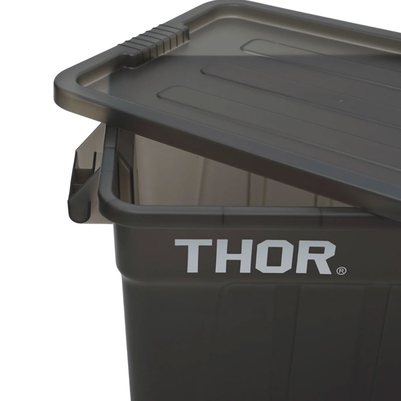 🟠台灣代理🟠 THOR LARGE TOTES WITH LID 75L 多功能層疊 方形 收納箱 (透黑色)_5