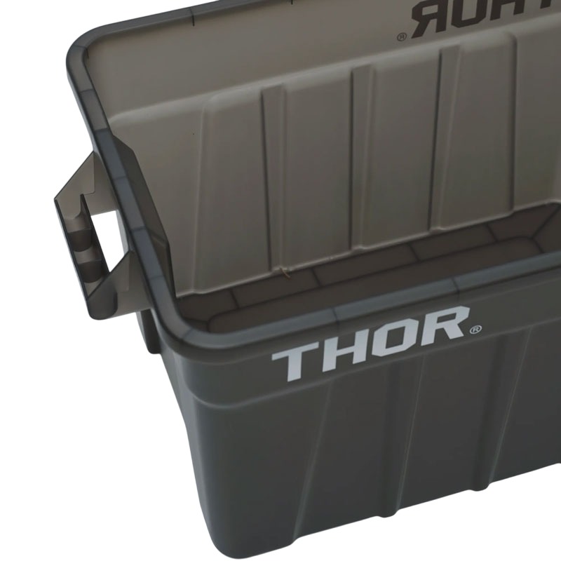 🟠台灣代理🟠 THOR LARGE TOTES WITH LID 75L 多功能層疊 方形 收納箱 (透黑色)_7