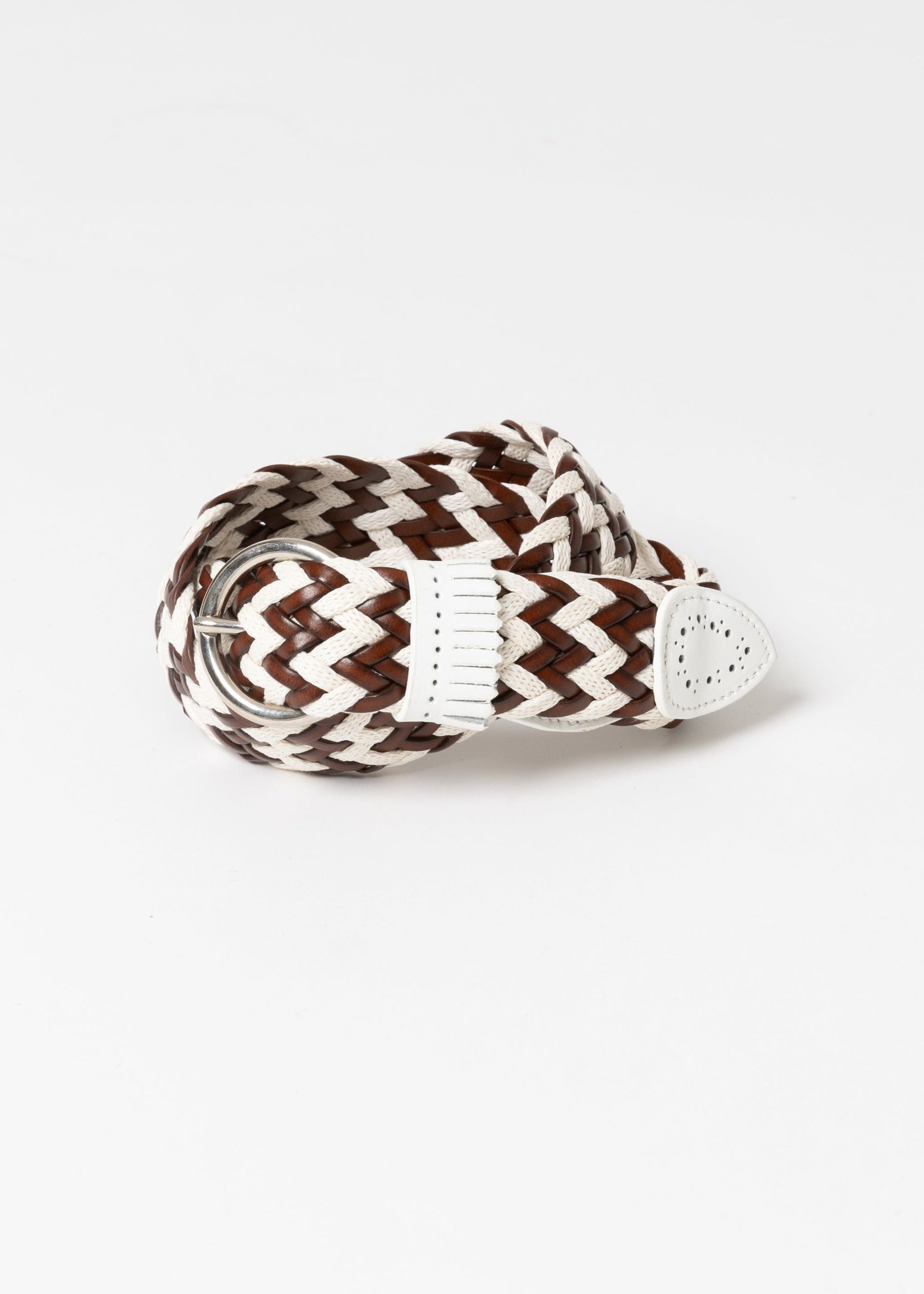 【HERG1】 Lether Cotton Mesh Belt Made In Italy_UNISEX GU24PE91