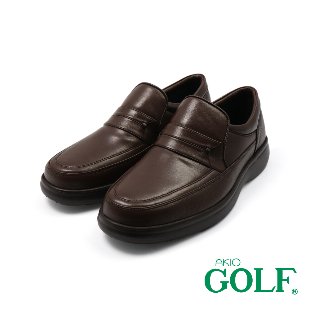 【AKIO GOLF】日本原廠超輕量氣墊商務便士樂福鞋 深棕色(GF3401-DBR)