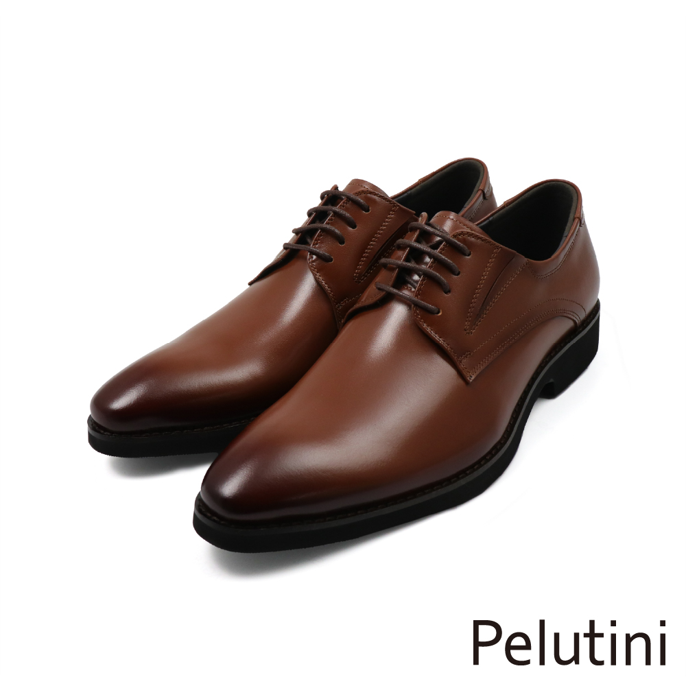 【Pelutini】經典系列防磨商務綁帶德比鞋 棕色(512149-BR)