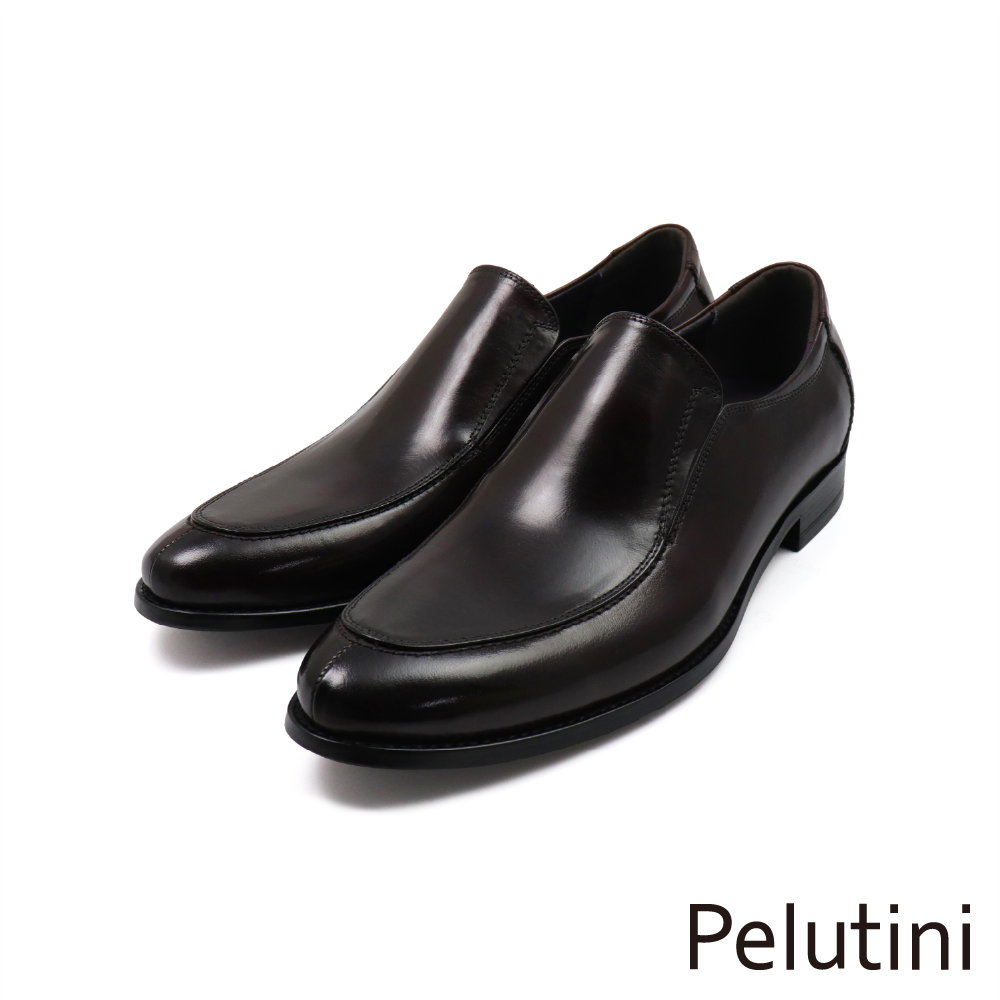 【Pelutini】經典雅致素面紳士樂福鞋 深棕色(512175-DBR)