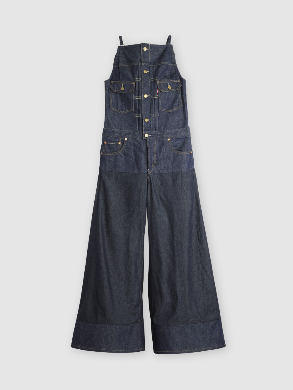 Levi’s® X Sacai  連身丹寧牛仔喇叭寬褲  人氣新品_1