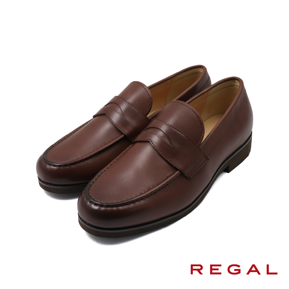 【REGAL】日本品牌質感素雅商務便士樂福鞋 棕色(V290-BR)