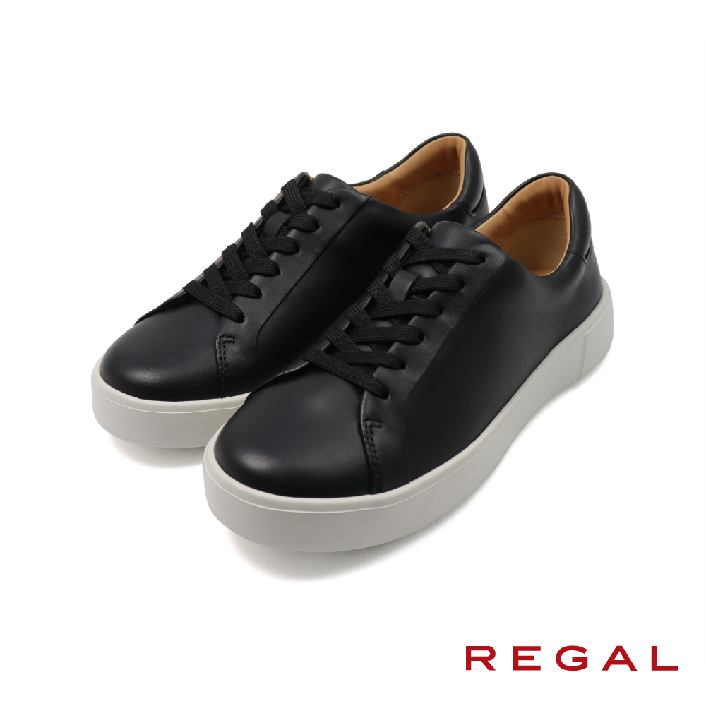 【REGAL】日本品牌舒適透氣緩衝綁帶休閒鞋 黑色(BF01-BL)