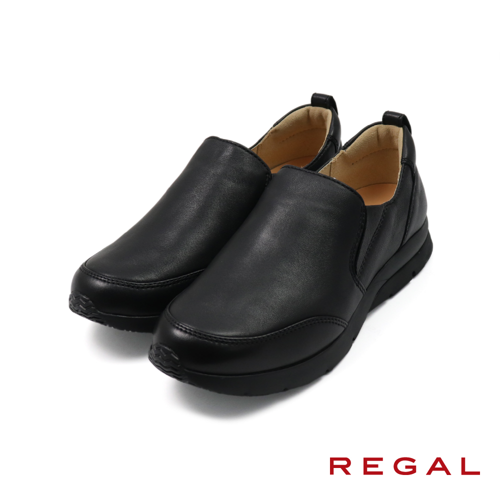 【REGAL】日本可調式鞋墊透氣懶人休閒運動鞋 黑色(HC70-BL)