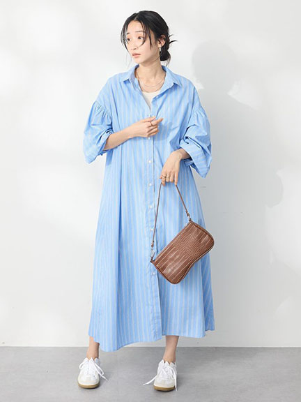 寬袖抓褶設計襯衫式洋裝(0P000218700) - CRAFT STANDARD BOUTIQUE
