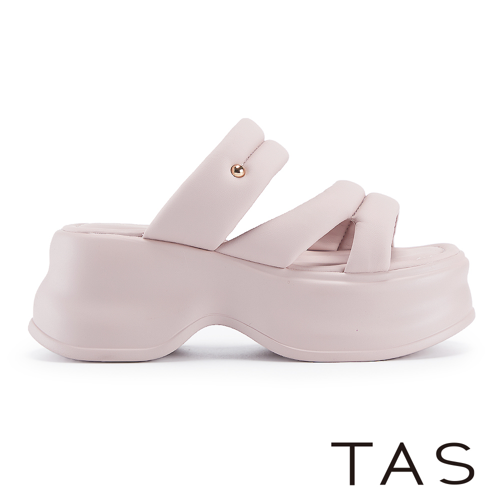 TAS 輕盈雲感澎澎立體厚底拖鞋 紫色 #45371