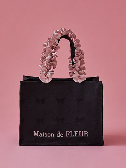 甜美荷葉褶邊提把立方形托特包【S】(08000400900) - Maison de FLEUR
