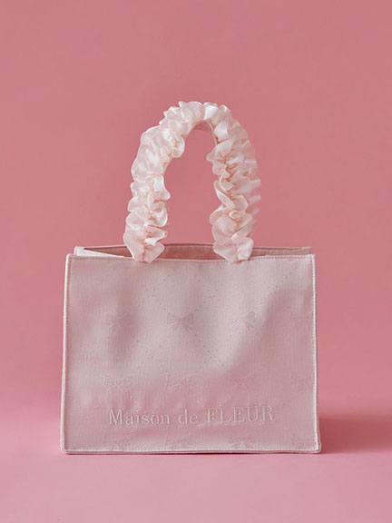 【WEB限定】甜美荷葉褶邊提把立方形托特包【S】(08000401000) - Maison de FLEUR