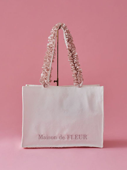 甜美荷葉褶邊提把立方形托特包【M】(08000401100) - Maison de FLEUR