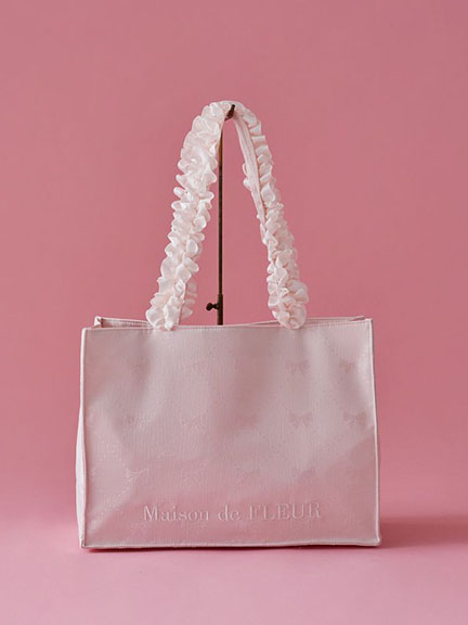 【WEB限定】甜美荷葉褶邊提把立方形托特包【M】(08000401200) - Maison de FLEUR