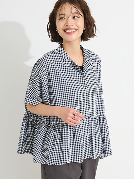 喇叭抓褶下擺拼接襯衫(0P000559500) - CRAFT STANDARD BOUTIQUE