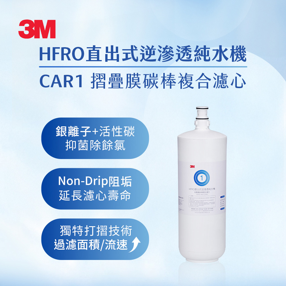 3M HFRO CAR1 摺疊膜碳棒複合濾心