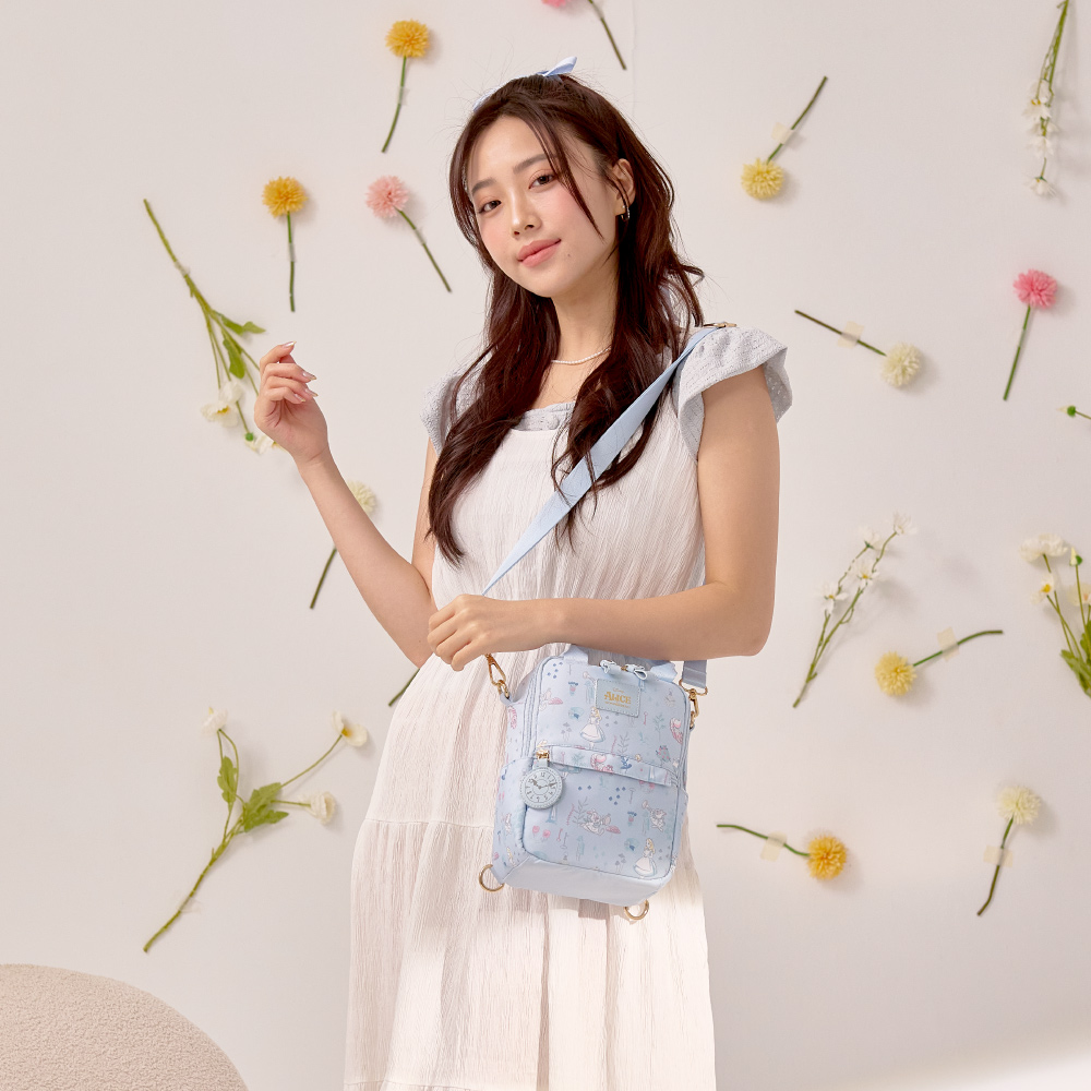 【DISNEY】愛麗絲-兩用後背包-淺藍 PTD23-F6-81LB