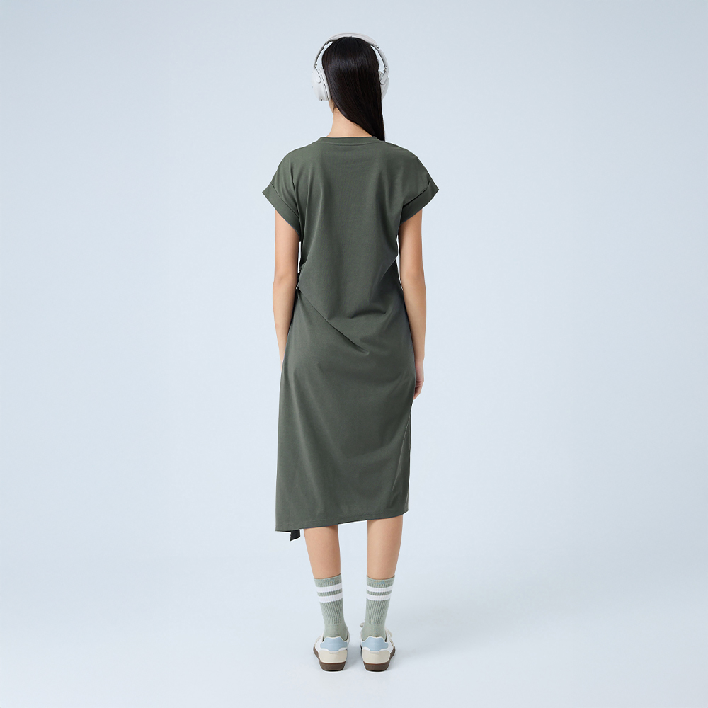 元動力 獨家設計花圈膠印休閒洋裝(兩色；S-XL)_4