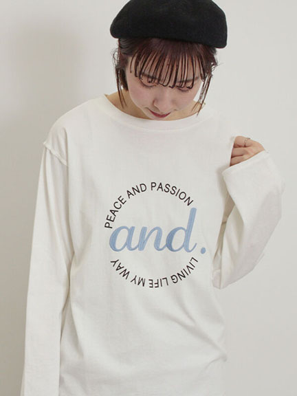 標語刺繡長袖T恤(0F000551510) - Samansa Mos2