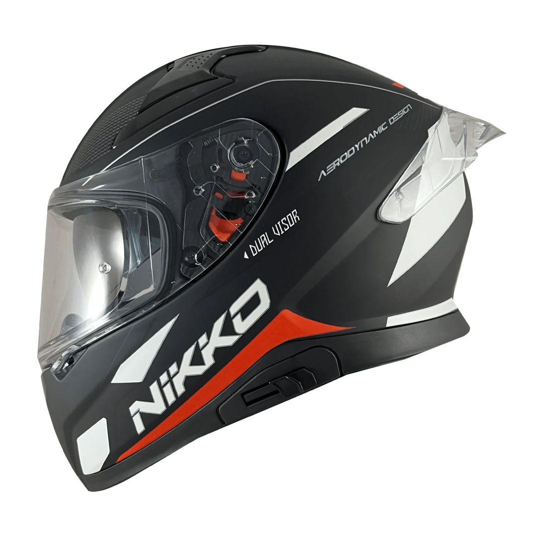 【透明鴨尾】Nikko N812 #1 進化觸發者 消光黑白橘  全罩式安全帽_0