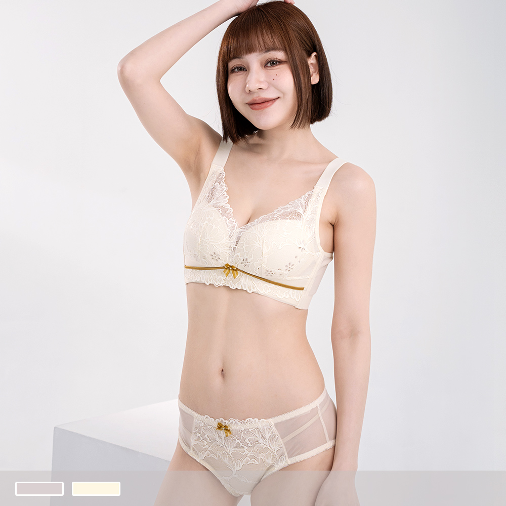 無鋼圈【C~D罩杯】暖語輕晨 花型透氣孔薄襯 柔滑側背片 內衣5166_3