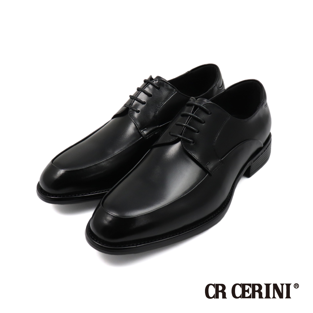 【CR Cerini】經典質感真皮流線綁帶德比鞋 黑色(CR512159-BL)