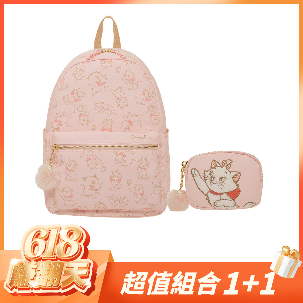 【618賺翻天-超值組合1+1】DISNEY  瑪麗貓-後背包兩件組