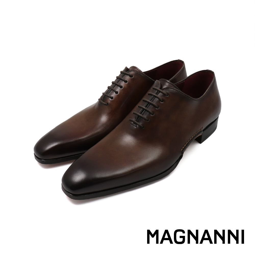 【MAGNANNI】西班牙原廠手工經典素面真皮牛津鞋  深棕色 (23041-TAB)