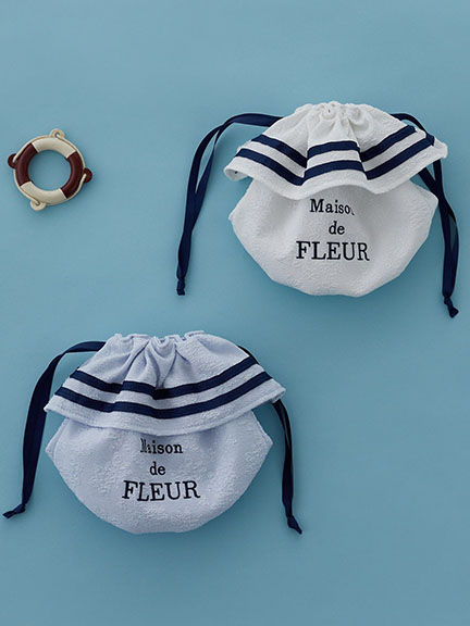 水手服風格束口圓形迷你收納袋(08000481700) - Maison de FLEUR